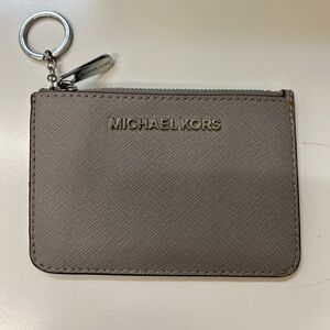 Michael Kors Grey Jet Set Card Case Wallet and Keychain